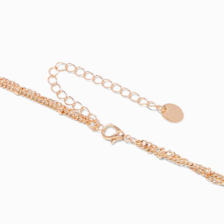 Gold Beaded Chain Multi-Strand Necklace,