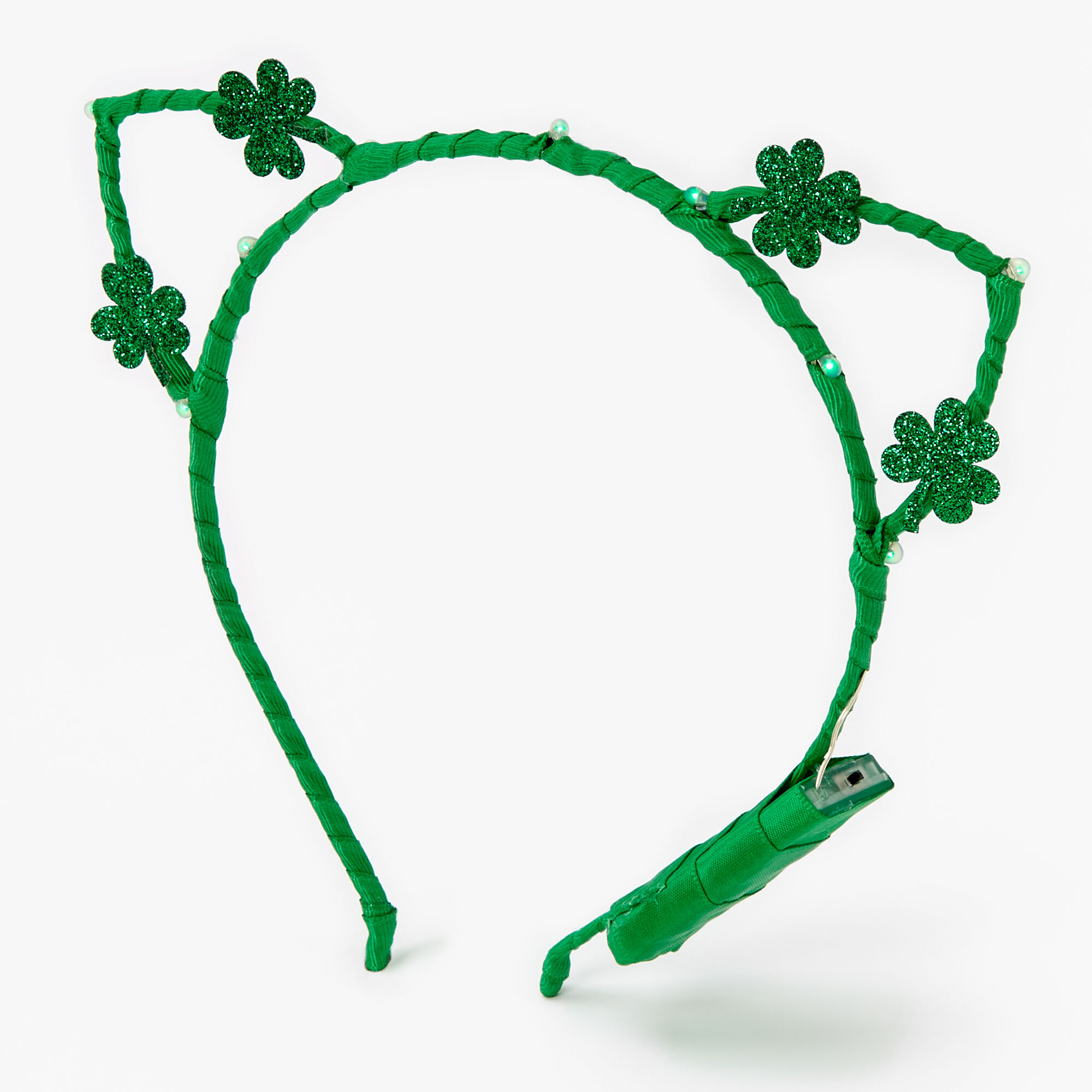 Shamrock Cat Ears Light-Up Headband - Green,