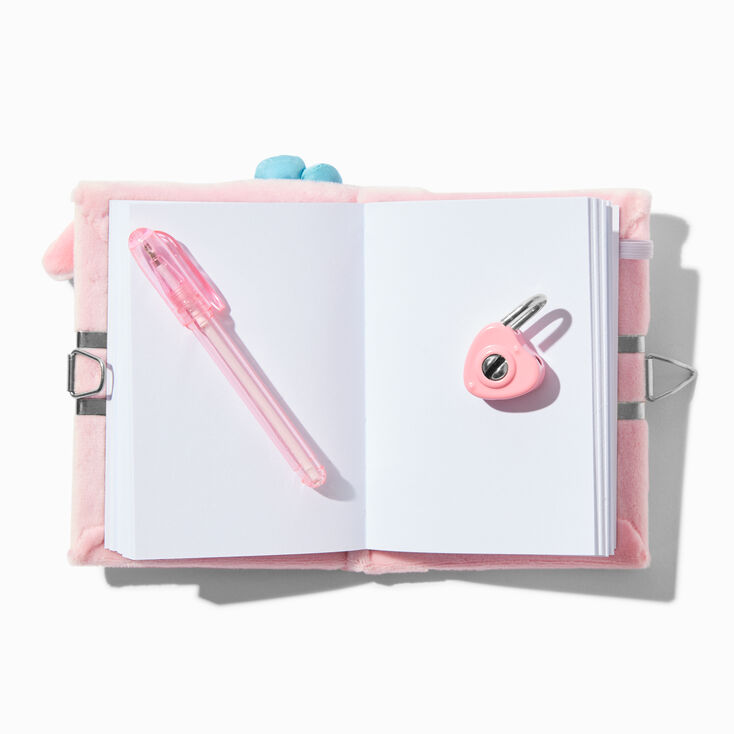 Claire&#39;s Club Pink Cow Plush Mini Lock Diary,