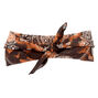 Tie Dye Paisley Knotted Bandana Headwrap - Brown,