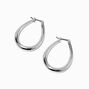 Silver-tone 20MM Oval Hoop Earrings,