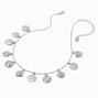 Silver-tone Textured Coin Chain Necklace ,