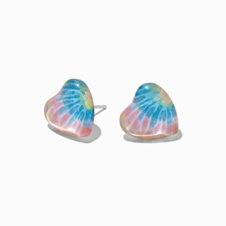 Tie Dye Heart Stud Earrings,