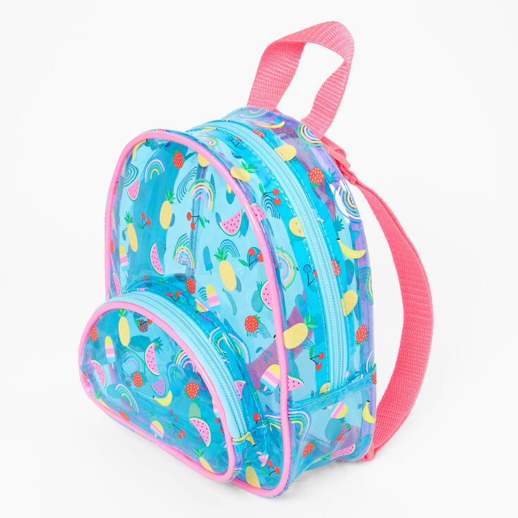 Claire&#39;s Club Rainbow Fruit Transparent Mini Backpack,