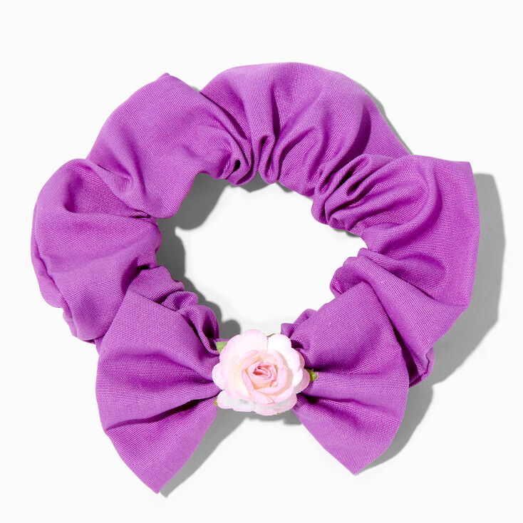 Claire&#39;s Club Dainty Flower Purple Scrunchie,