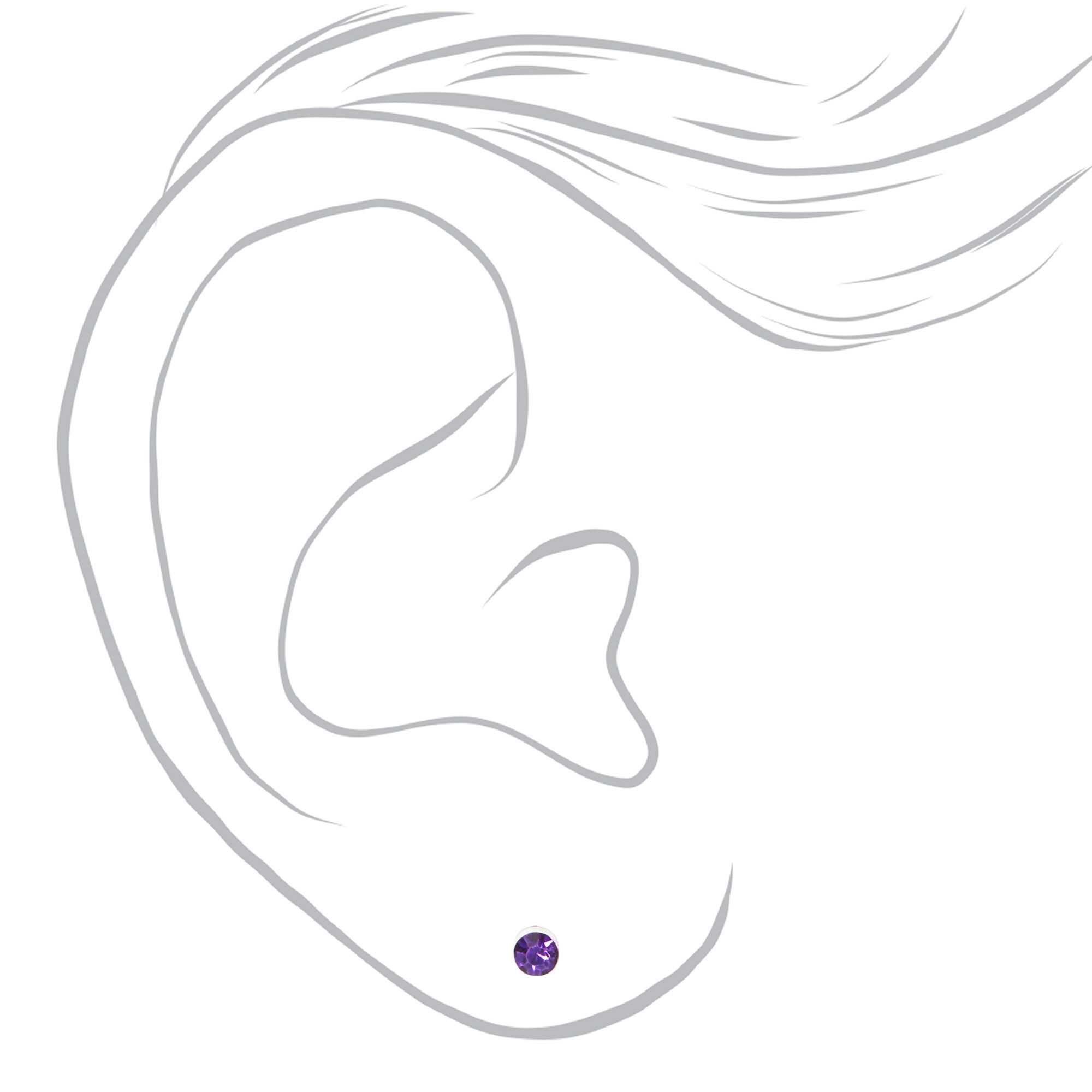 5MM Round Mixed Magnetic Stud Earrings - 9 Pack,