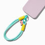 Mint &amp; Yellow Flower Phone Wrist Strap,