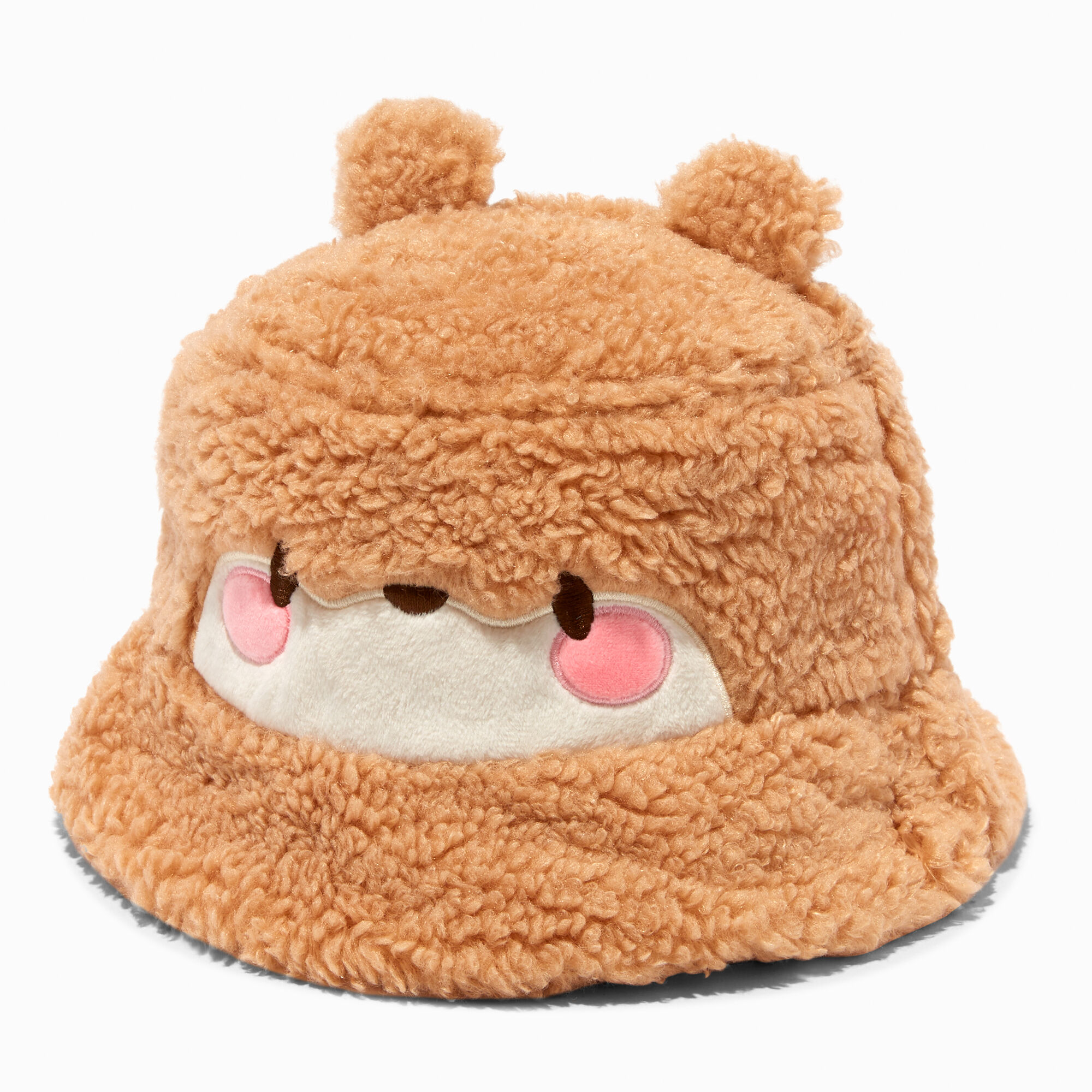 View Claires Club Sherpa Chipmunk Bucket Hat Brown information