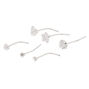 22G Sterling Silver Cubic Zirconia Mixed Nose Studs - 6 Pack,