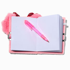 Claire&#39;s Club Pink Poodle Plush Mini Lock Diary,