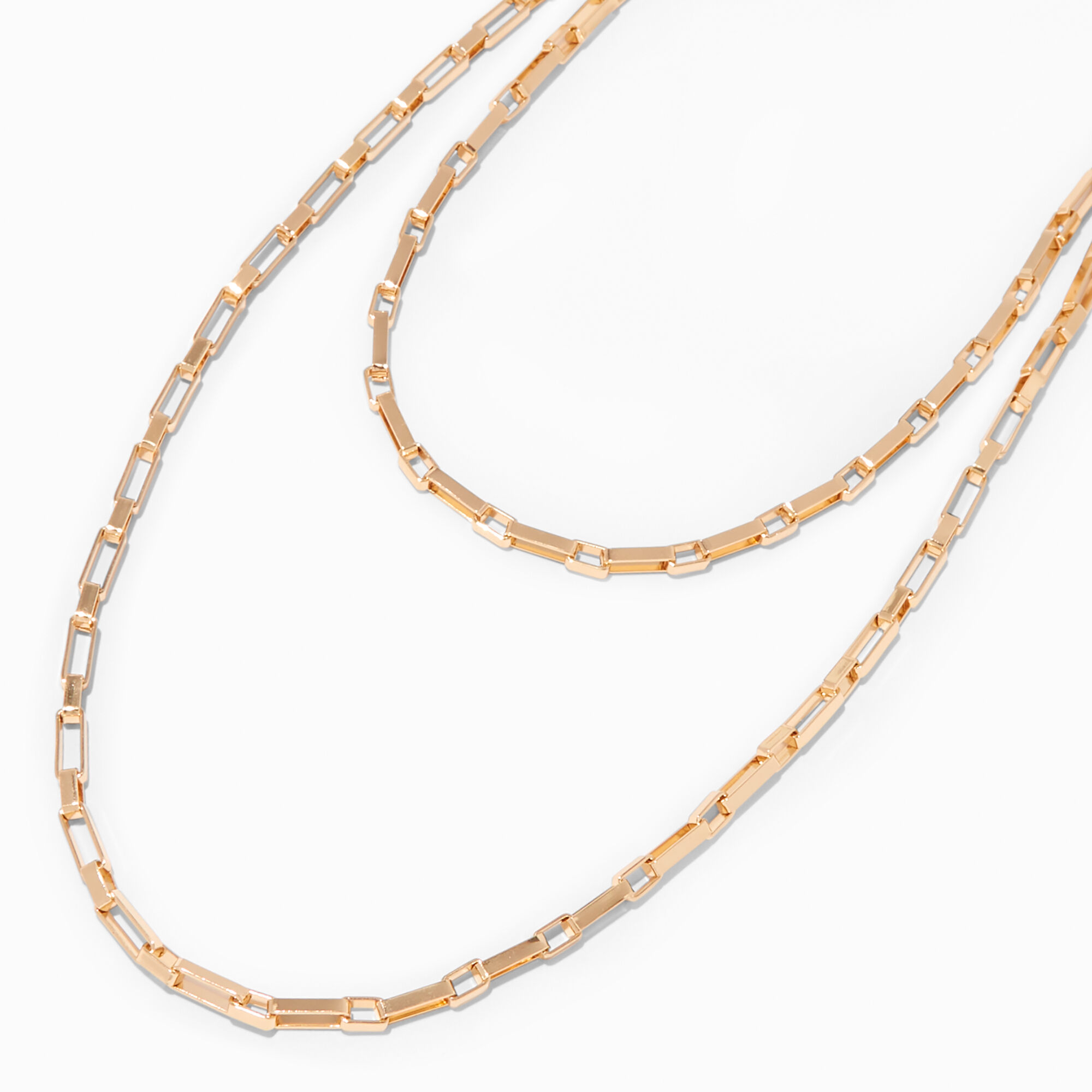View Claires Tone Box Link MultiStrand Necklace Gold information