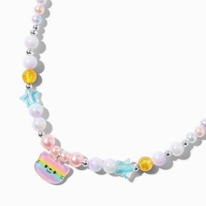 Collier &agrave; pendentif chat arc-en-ciel perl&eacute; Claire&#39;s Club,