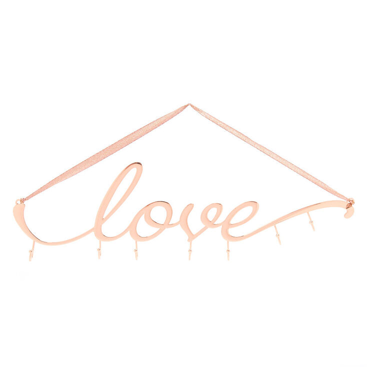 Love Wall Hook Rack Rose Gold