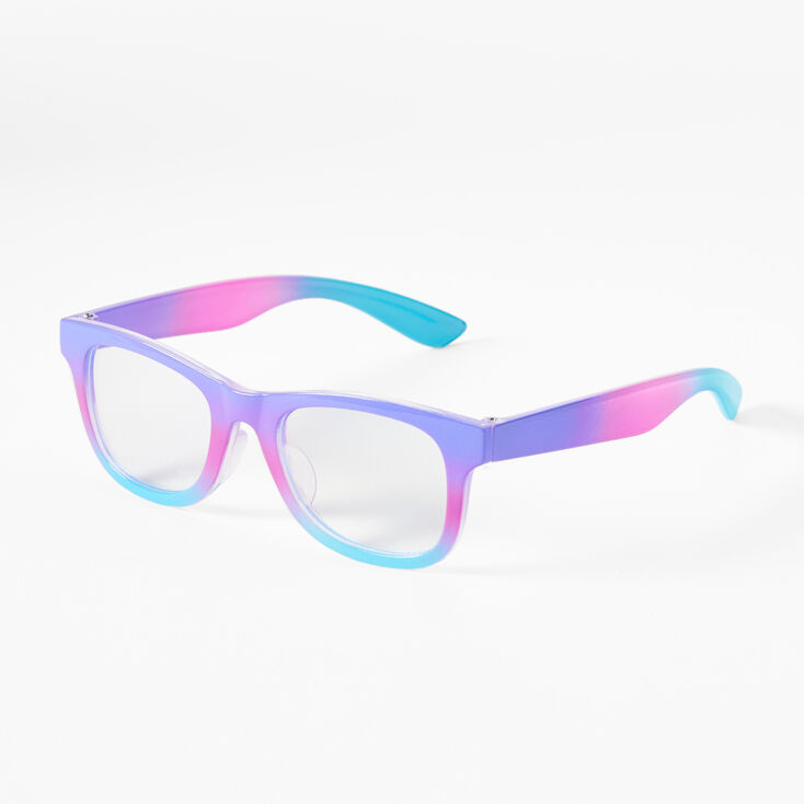 Claire&#39;s Club Solar Blue Light Reducing Clear Lens Pastel Ombre Frames,