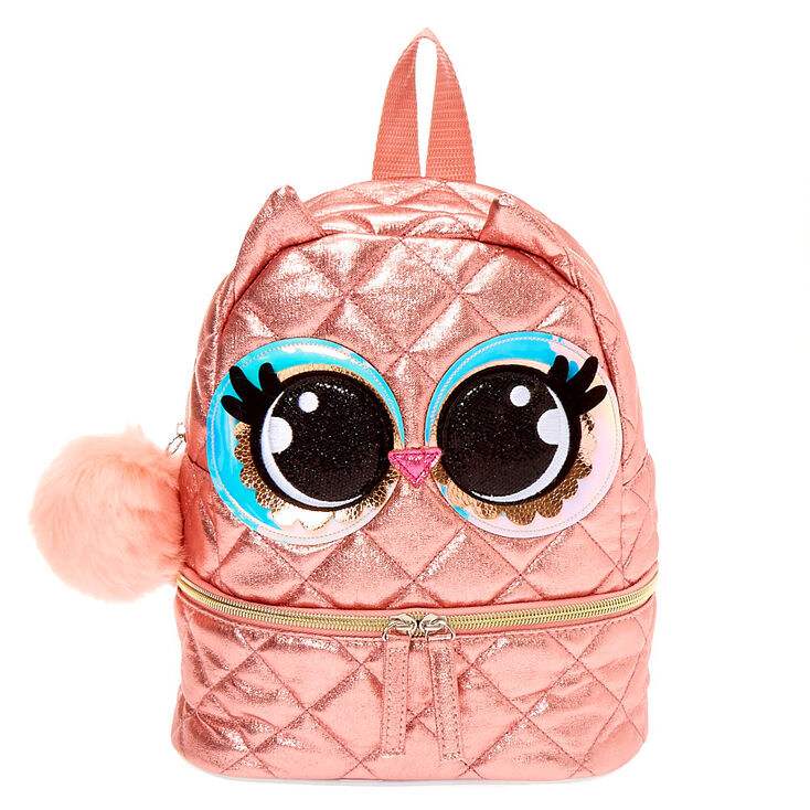 Claire's Mini sac à dos Luna la chouette rose