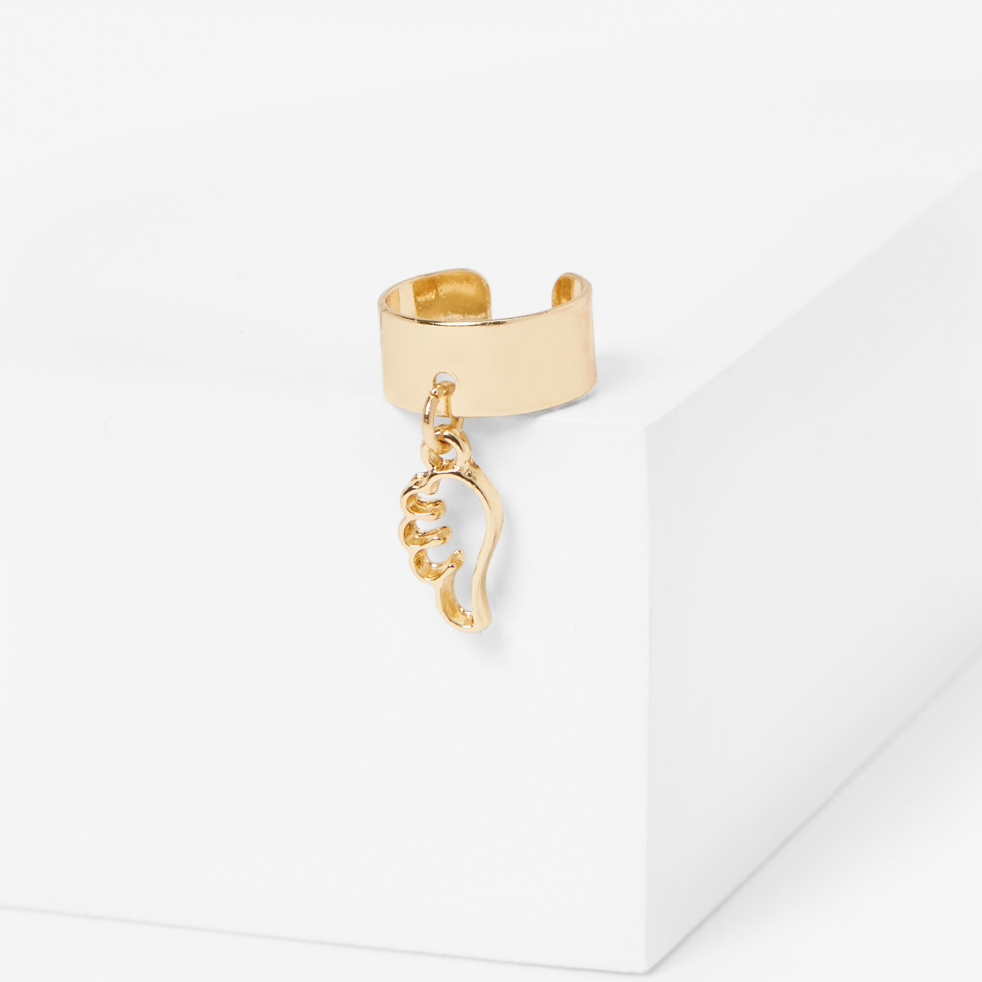 Gold Angel Wing Charm Ear Cuff Claire s US