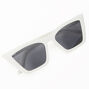 Rectangular Cat Eye Sunglasses - White,