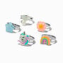 Claire&#39;s Club Lilac Unicorn Box Rings - 5 Pack,