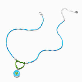 Green Heart Charm Pendant Necklace,