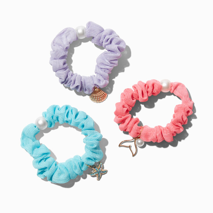 Claire&#39;s Club Beach Charm Hair Scrunchies - 3 Pack,