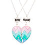 Best Friends Pastel Chevron Heart Pendant Necklaces - 2 Pack,
