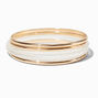 Gold-tone &amp; Clear Resin Bangle Bracelets - 5 Pack,