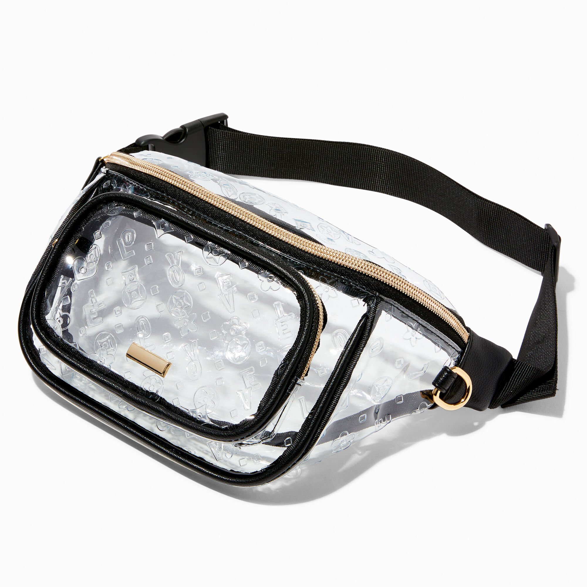 View Claires Status Icons Clear Bum Bag Black information