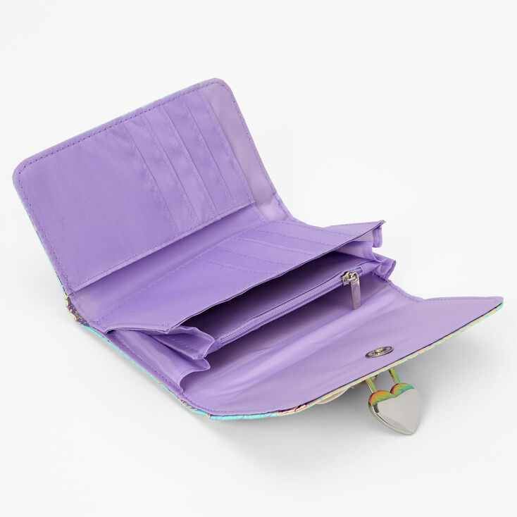 Vinyl Heart Printed Wallet - Lilac,