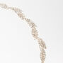 Silver Pave Rhinestone Leaf Headband,