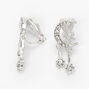 Silver Cubic Zirconia Celestial Clip-On Earrings,