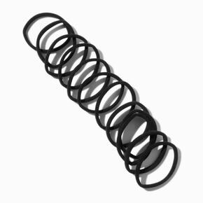 Black Rolled Hair Ties - 12 Pack,
