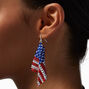 Stars &amp; Stripes American Flag Mesh Drop Earrings,
