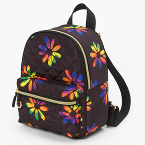 Rainbow Daisies Quilted Small Backpack,