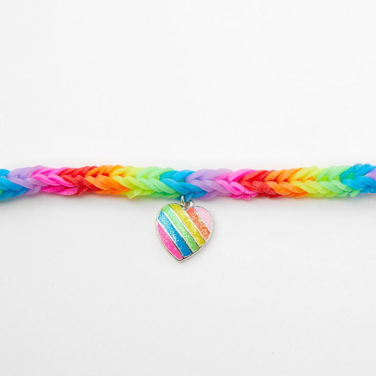 Rainbow Heart Rubber Choker Necklace,