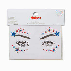 Stars &amp; Stripes Gemstones Face Stickers,