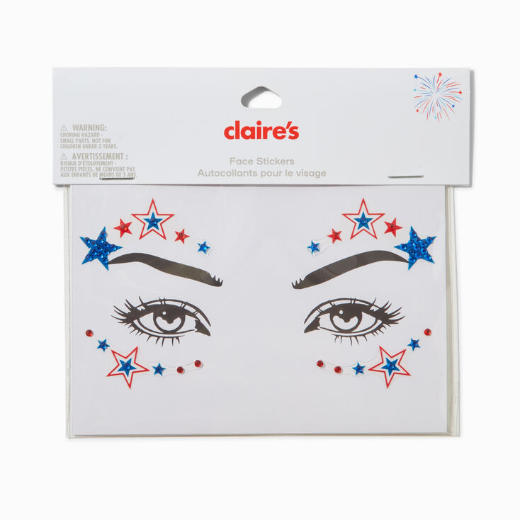 Stars &amp; Stripes Gemstones Face Stickers,