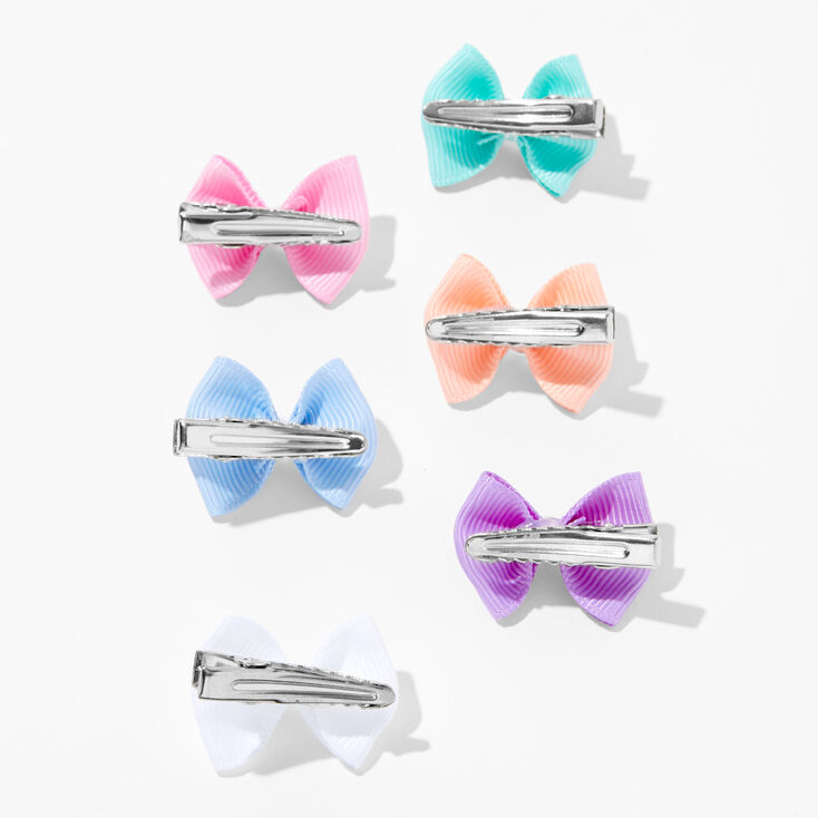 Claire&#39;s Club Pastel Gem Hair Bow Clips - 6 Pack,