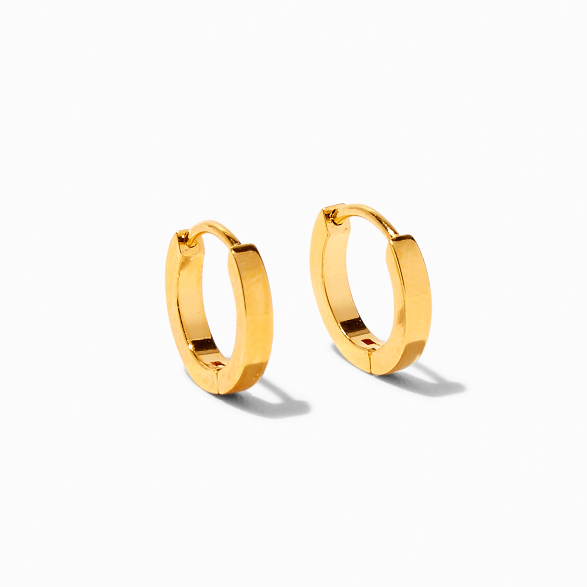 View C Luxe By Claires Titanium 8MM Clicker Hoop Earrings Gold information