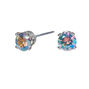 Silver Cubic Zirconia Round Stud Earrings - 5MM,