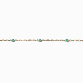 JAM + RICO x Claire&#39;s 18k Yellow Gold Plated Turquoise Bezel Choker Necklace,