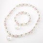 Parure de bijoux avec c&oelig;ur en perles d&#39;imitation Claire&#39;s&nbsp;Club - Rose, lot de 2,
