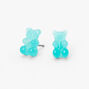 Blue 0.5&quot; Glow In The Dark Gummy Bears&reg; Stud Earrings,