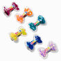Claire&#39;s Club Rainbow Affirmation Shaker Bow Hair Clips - 6 Pack,