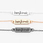 Mixed Metal Script Plate Friendship Bracelets - 3 Pack,
