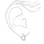 Silver 20MM Pave Rhinestone Hoop Earrings,