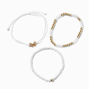 White &#39;&#39;Breathe&#39;&#39; Inspiration Beaded Bracelet Set - 3 Pack,