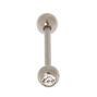 Titanium 14G Glass Stone Tongue Ring,
