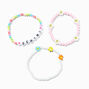 Zodiac Daisy Happy Face Beaded Stretch Bracelets - 3 Pack, Gemini,