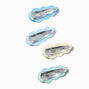 Matte Scalloped Cool Blue Snap Hair Clips - 4 Pack,