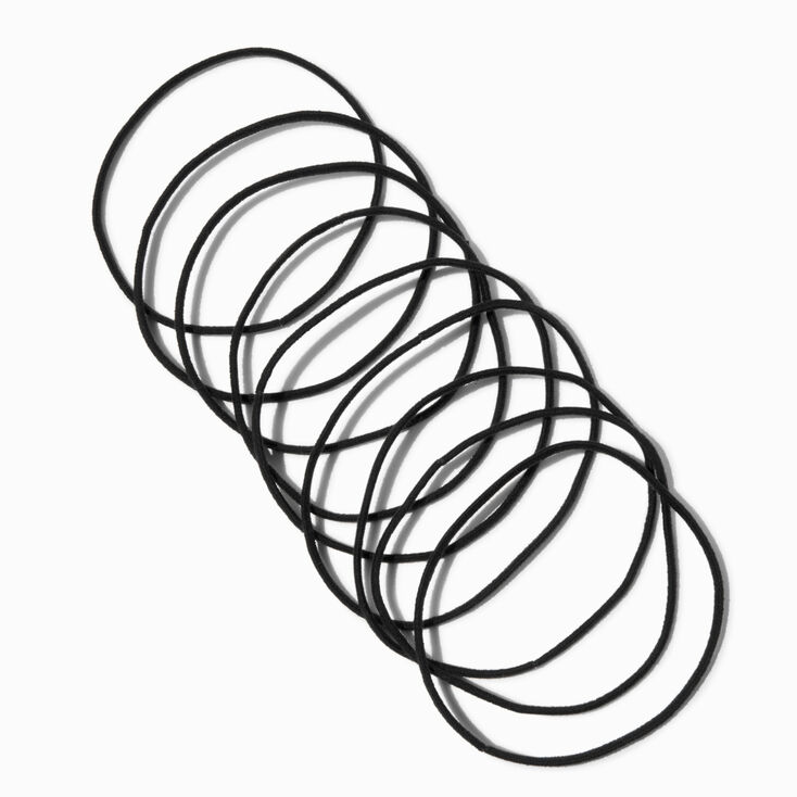 Bandeaux &eacute;lastiques pelucheux noirs - Lot de 8,